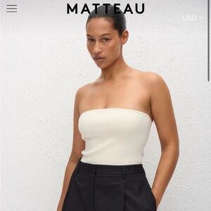 Matteau Strapless Knit Top in Ecru size 1
